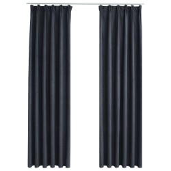 vidaXL Verdunkelungsvorhänge mit Haken 2 Stk. Anthrazit 140x175 cm