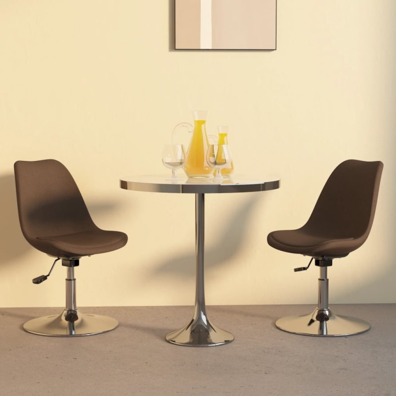 Esszimmerstühle 2 Stk. Drehbar Braun Stoff Esszimmerstühle 2 Stk. Drehbar Braun Stoff