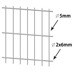 vidaXL Doppelstabmatte 2,008x0,83 m Silbern