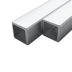 vidaXL Edelstahlrohre 2 Stk. Quadrat Kastenprofil V2A 2m 25x25x1,9mm