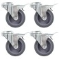vidaXL Lenkrollen mit Bolzenloch und Doppelbremsen 4 Stk. 75 mm vidaXL Lenkrollen mit Bolzenloch und Doppelbremsen 4 Stk. 75 mm