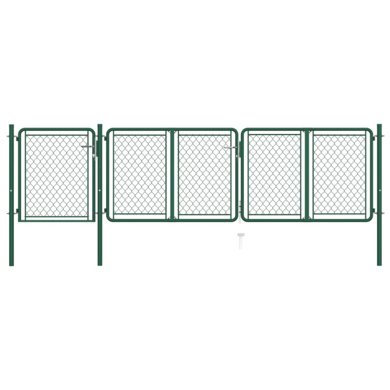 vidaXL Gartentor Stahl 100x395 cm Grün vidaXL Gartentor Stahl 100x395 cm Grün