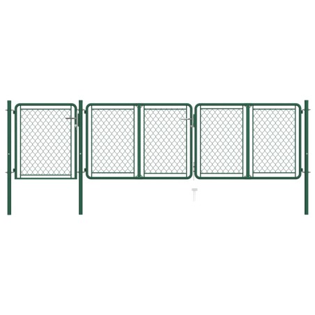 vidaXL Gartentor Stahl 100x395 cm Grün
