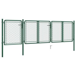 vidaXL Gartentor Stahl 100x395 cm Grün