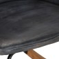 Schaukelstuhl mit Hocker Grau Echtleder Schaukelstuhl mit Hocker Grau Echtleder