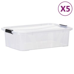 vidaXL Aufbewahrungsboxen mit Deckeln 5 Stk. Transparent 7 L