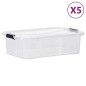 vidaXL Aufbewahrungsboxen mit Deckeln 5 Stk. Transparent 7 L vidaXL Aufbewahrungsboxen mit Deckeln 5 Stk. Transparent 7 L