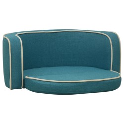 vidaXL Hundesofa Klappbar Türkis 76x71x30 cm Leinen Waschbares Kissen