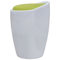 vidaXL Hocker Weiß und Grün Kunstleder