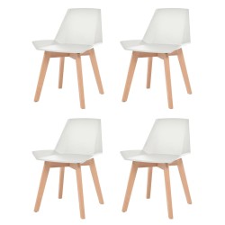 vidaXL Esszimmerstühle 4 Stk. Weiß Kunststoff