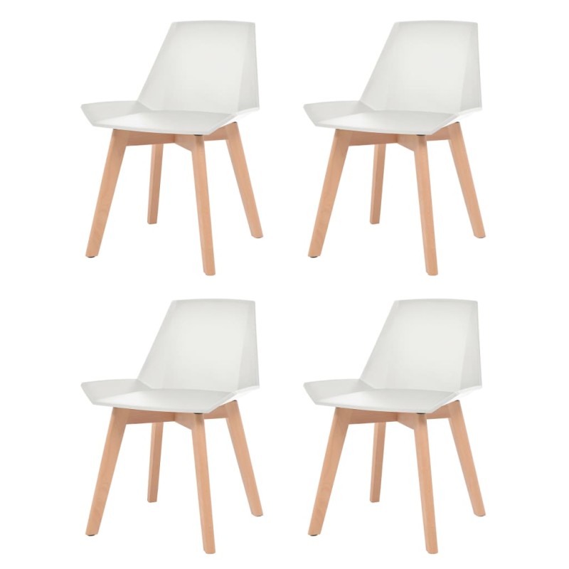 vidaXL Esszimmerstühle 4 Stk. Weiß Kunststoff vidaXL Esszimmerstühle 4 Stk. Weiß Kunststoff