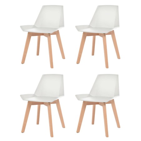 vidaXL Esszimmerstühle 4 Stk. Weiß Kunststoff