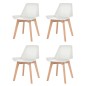 vidaXL Esszimmerstühle 4 Stk. Weiß Kunststoff vidaXL Esszimmerstühle 4 Stk. Weiß Kunststoff