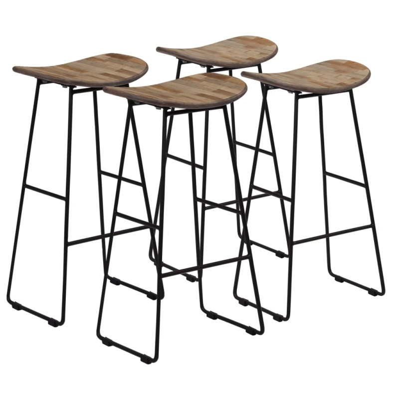 vidaXL Barhocker 4 Stk. Altholz Teak vidaXL Barhocker 4 Stk. Altholz Teak