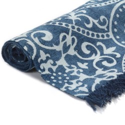 vidaXL Kelim-Teppich Baumwolle 160x230 cm mit Muster Blau