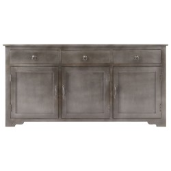 vidaXL Sideboard Grau 160 x 40 x 80 cm Massivholz Mango
