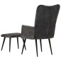 Ohrensessel mit Hocker Schwarz Vintage Canvas Ohrensessel mit Hocker Schwarz Vintage Canvas