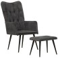 Ohrensessel mit Hocker Schwarz Vintage Canvas Ohrensessel mit Hocker Schwarz Vintage Canvas