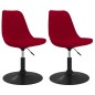 Esszimmerstühle 2 Stk. Drehbar Rot Samt Esszimmerstühle 2 Stk. Drehbar Rot Samt