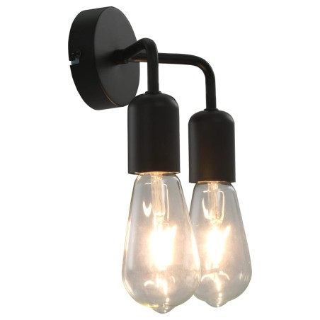 vidaXL Wandleuchte mit Glühlampen 2 W Schwarz E27
