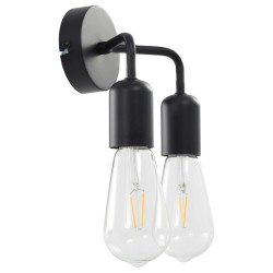 vidaXL Wandleuchte mit Glühlampen 2 W Schwarz E27
