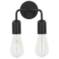 vidaXL Wandleuchte mit Glühlampen 2 W Schwarz E27 vidaXL Wandleuchte mit Glühlampen 2 W Schwarz E27