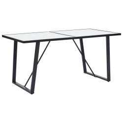 vidaXL Esstisch Weiß 160 x 80 x 75 cm Hartglas