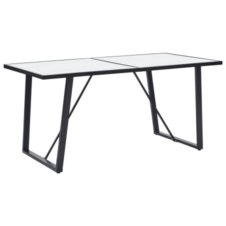 vidaXL Esstisch Weiß 160 x 80 x 75 cm Hartglas