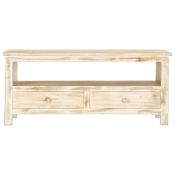 vidaXL Couchtisch Weiß 90×50×40 cm Massivholz Mango