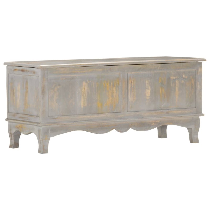 vidaXL Aufbewahrungstruhe Grau 100 x 38 x 45 cm Massivholz Mango vidaXL Aufbewahrungstruhe Grau 100 x 38 x 45 cm Massivholz Mango