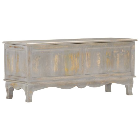 vidaXL Aufbewahrungstruhe Grau 100 x 38 x 45 cm Massivholz Mango