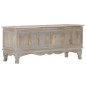 vidaXL Aufbewahrungstruhe Grau 100 x 38 x 45 cm Massivholz Mango vidaXL Aufbewahrungstruhe Grau 100 x 38 x 45 cm Massivholz Mango