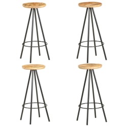 vidaXL Barhocker 4 Stk. Raues Mangoholz 