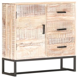 vidaXL Sideboard Weiß 73×30×75 cm Massivholz Akazie