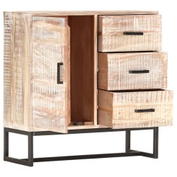vidaXL Sideboard Weiß 73×30×75 cm Massivholz Akazie