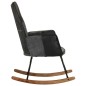 Schaukelstuhl Schwarz Echtleder und Canvas Schaukelstuhl Schwarz Echtleder und Canvas