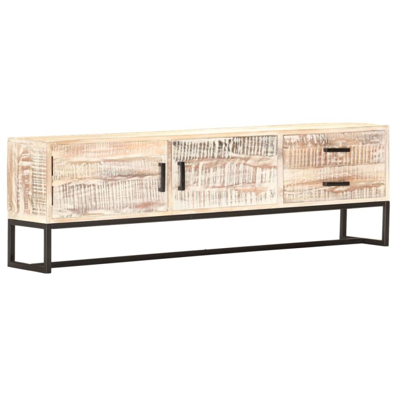 vidaXL TV-Schrank Weiß 140 × 30 × 45 cm Massivholz Akazie vidaXL TV-Schrank Weiß 140 × 30 × 45 cm Massivholz Akazie