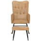vidaXL Schaukelstuhl mit Hocker Creme Vintage Canvas vidaXL Schaukelstuhl mit Hocker Creme Vintage Canvas