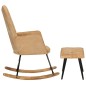vidaXL Schaukelstuhl mit Hocker Creme Vintage Canvas vidaXL Schaukelstuhl mit Hocker Creme Vintage Canvas