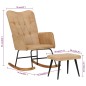 vidaXL Schaukelstuhl mit Hocker Creme Vintage Canvas vidaXL Schaukelstuhl mit Hocker Creme Vintage Canvas