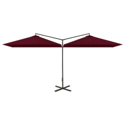 vidaXL Doppel-Sonnenschirm mit Stahlmast Bordeaux-Rot 600x300 cm