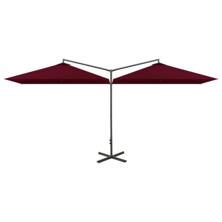 vidaXL Doppel-Sonnenschirm mit Stahlmast Bordeaux-Rot 600x300 cm