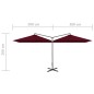 vidaXL Doppel-Sonnenschirm mit Stahlmast Bordeaux-Rot 600x300 cm vidaXL Doppel-Sonnenschirm mit Stahlmast Bordeaux-Rot 600x300 cm