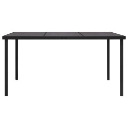 vidaXL Gartentisch mit Glasplatte Schwarz 150x90x74 cm Stahl