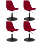 Esszimmerstühle 4 Stk. Drehbar Rot Samt Esszimmerstühle 4 Stk. Drehbar Rot Samt