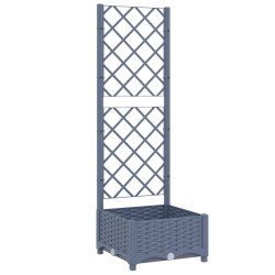 vidaXL Pflanzkübel mit Rankgitter Dunkelgrau 40x40x121,5 cm PP