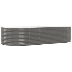 vidaXL Hochbeet Grau 291x140x68 cm Pulverbeschichteter Stahl