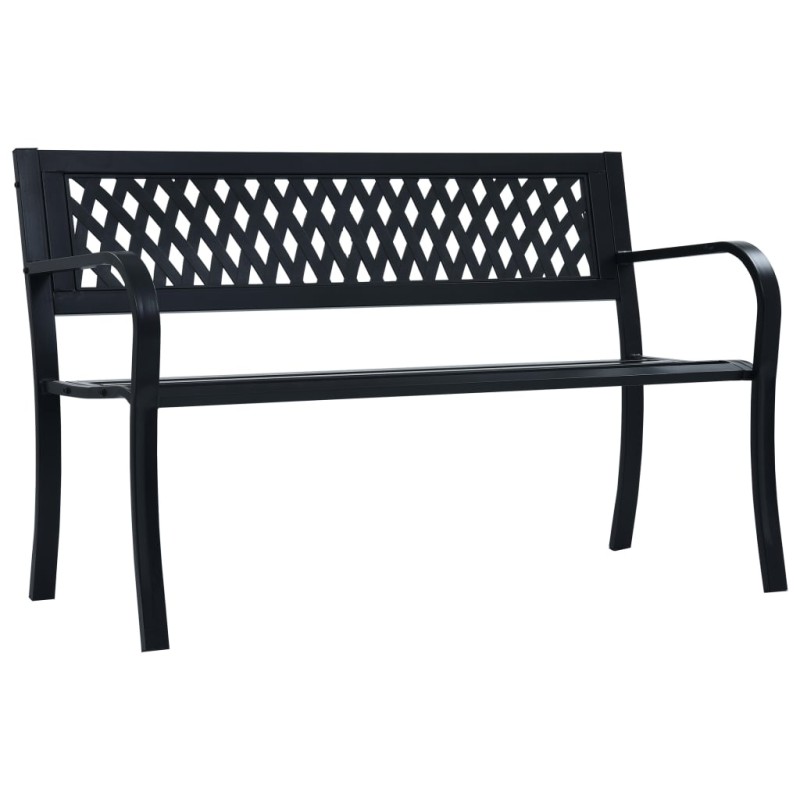 vidaXL Gartenbank Schwarz 120 cm Stahl vidaXL Gartenbank Schwarz 120 cm Stahl