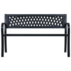 vidaXL Gartenbank Schwarz 120 cm Stahl