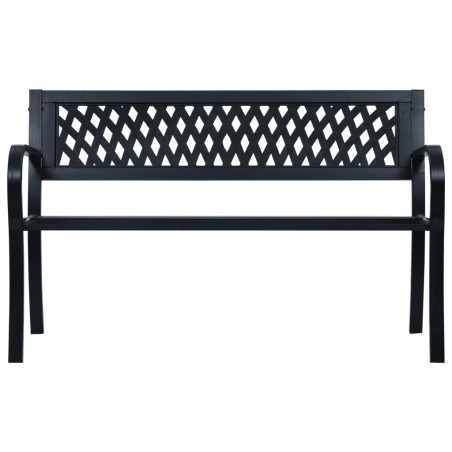 vidaXL Gartenbank Schwarz 120 cm Stahl